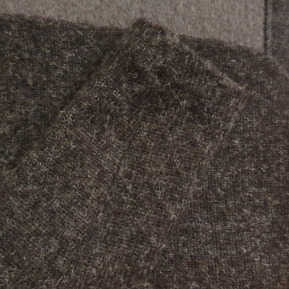 Alpaca blend Quiet Luxury deep charcoal gray soft Open-Front Cardigan Sz M - Picture 5 of 9